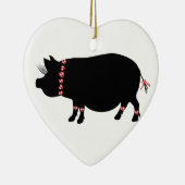 Pot Bellie Pig (rood) Keramisch Ornament (Rechts)