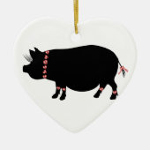 Pot Bellie Pig (rood) Keramisch Ornament (Voorkant)