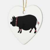 Pot Bellie Pig (rood) Keramisch Ornament (Links)