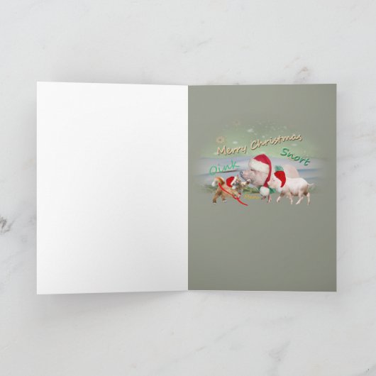 Pot Belly Pig Christmas Wish Kaarten (Binnen)