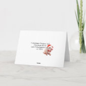 Pot Belly Pig Vrolijk Kerstfeest Feestdagen Kaart (Achterkant)