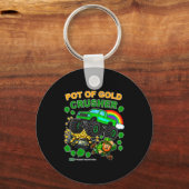 Pot goud vergruizer monstertruck st. patrick's dag sleutelhanger (Voorkant)