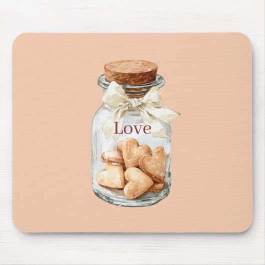 Pot Hart Cookies Witte Strik Muismat (Voorkant)