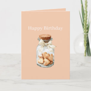 Pot Hart Cookies Witte Strik Verjaardag Kaart