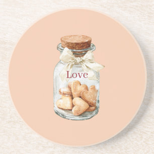 Pot Hart Cookies Witte Strik Zandsteen Onderzetter