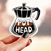 Pot Head Coffee Liefhebber Vinyl Sticker