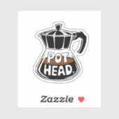Pot Head Coffee Lover Vinyl Sticker (Vel)