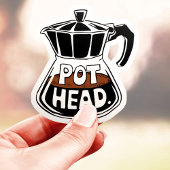Pot Head Coffee Lover Vinyl Sticker