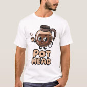 Pot Head Cute Kawaii Cafe Funny Coffee Lover Gift T-shirt (Voorkant)