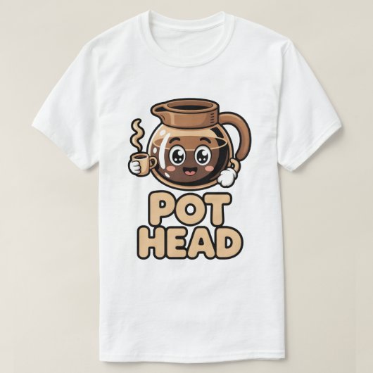 Pot Head Cute Kawaii Cafe Funny Coffee Lover Gift T-shirt (Design voorkant)