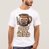 Pot Head Cute Kawaii Cafe Funny Coffee Lover Gift T-shirt (Voorkant)