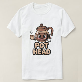 Pot Head Cute Kawaii Cafe Funny Coffee Lover Gift T-shirt