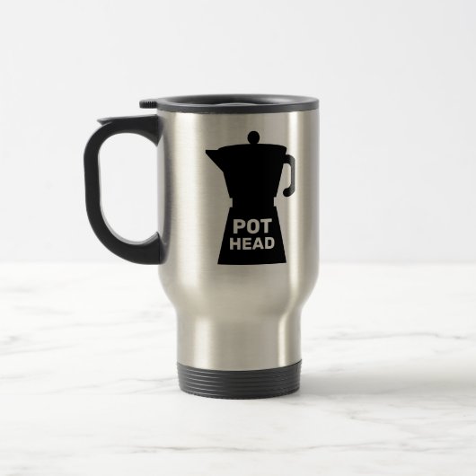 POT HEAD GRAPPIGE KOFFIE REIZEN MOK (Links)