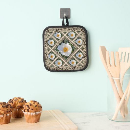 Pot Holder met Matilija Poppies Pannenlap (Insitu(Ophanging))