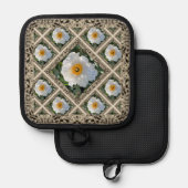 Pot Holder met Matilija Poppies Pannenlap (Voorkant / Achterkant)