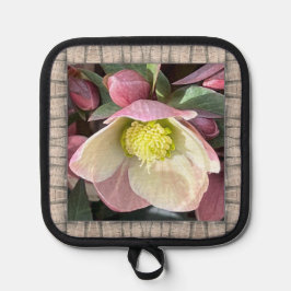 Pot Holder met Mooie Roze Hellebore Pannenlap