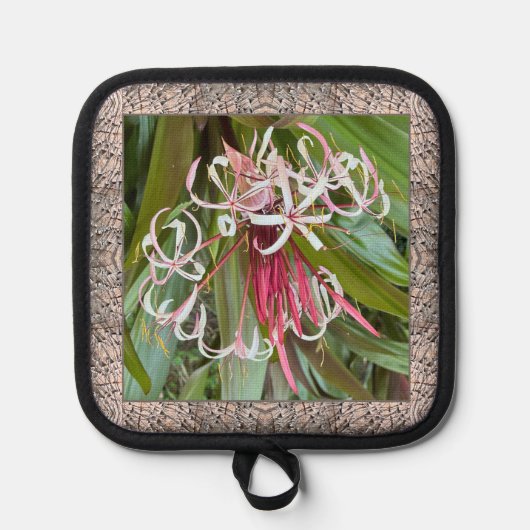 Pot Holder met Mooie Spider Lily Pannenlap (Voorkant)