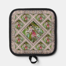 Pot Holder met Pink Spider Lillies Pannenlap