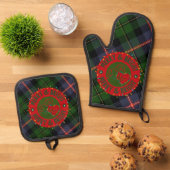 Pot Holder/Oven Mitt Plaid Merry & Bright Ovenwant & Pannenlap Set (Top down)