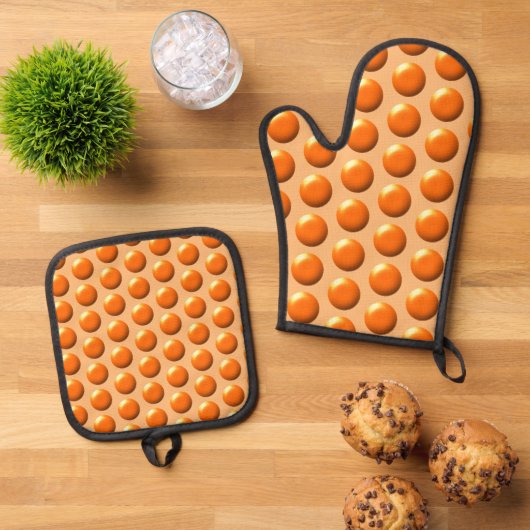 Pot Holder Set - Oranje Stippen (Top down)