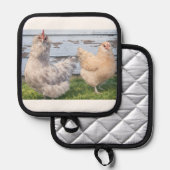 Pot Holder Two Chickens Farmhouse Pannenlap (Voorkant / Achterkant)