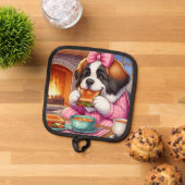 Pot Holder W / Saint Bernard kunstwerk Pannenlap (Top down)