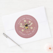 Pot Honing Etiket Honingbij Imkerij Stof Roze (Envelop)