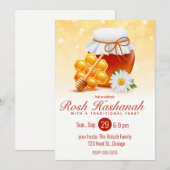 Pot Honing, Honingraat, Madelief Rosh Hashanah Kaart (Voorkant / Achterkant)