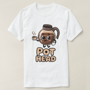 Pot Hoofd Schattig Kawaii Café Grappig Cadeau voor T-shirt