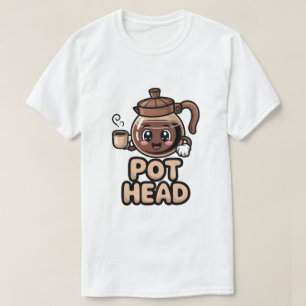 Pot Hoofd Schattig Kawaii Café Grappig Caffè Minna T-shirt