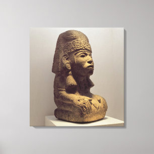 Pot in de vorm van een knielend getal, 800-1200 canvas afdruk