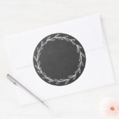Pot/ Kruiden Blanke Hand Getekende Krans Krijtbord Ronde Sticker (Envelop)