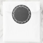 Pot/ Kruiden Blanke Hand Getekende Krans Krijtbord Ronde Sticker (Tas)