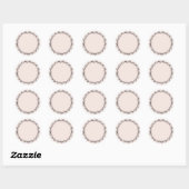 Pot/ kruiden blanke handgetekende krans Blush Roze Ronde Sticker (Vel)