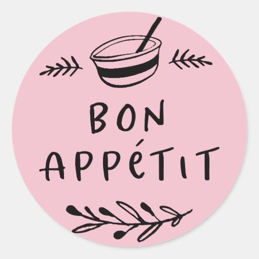 Pot / Kruiden Bon Appétit Sticker Label (Voorkant)