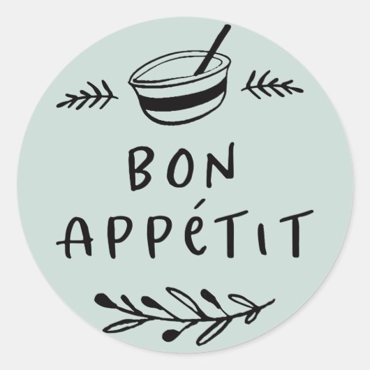 Pot / Kruiden Bon Appétit Sticker Label (Voorkant)