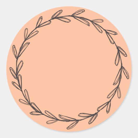 Pot/ Kruiden Kale Krans Perzikdons Ronde Sticker (Voorkant)