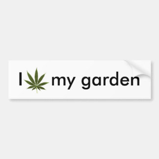 pot_leaf_tattoo, Ik mijn tuin Bumpersticker