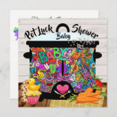 Pot Luck-Baby shower Kaart (Voorkant / Achterkant)