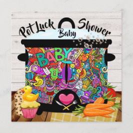 Pot Luck-Baby shower Kaart