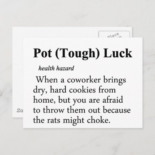 Pot Luck Definition Briefkaart (Voorkant / Achterkant)