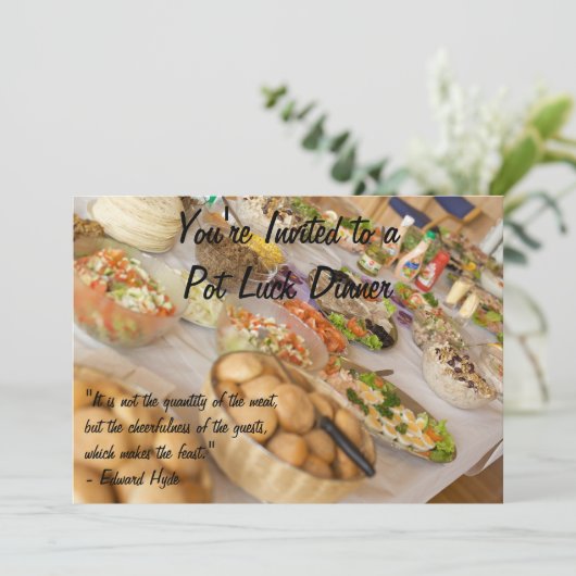 Pot Luck Dinner Kaart (Staand voorkant)