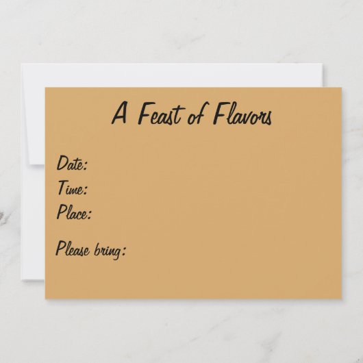 Pot Luck Dinner Kaart (Achterkant)