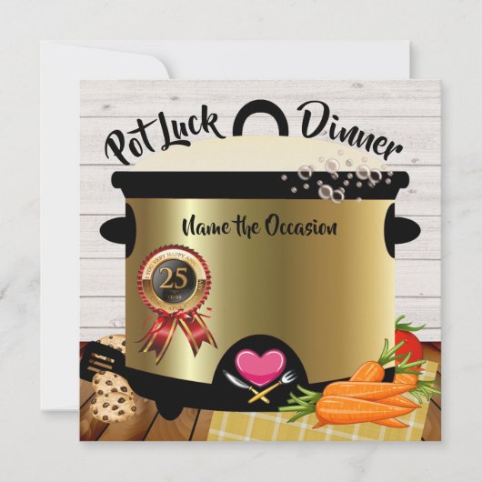 Pot Luck Jubileum Uitnodiging Versie 1 (Voorkant)