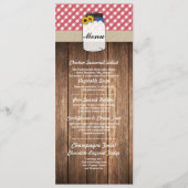 Pot Menu Trouwreceptie Rode Check Sunflower (Voorkant)