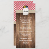 Pot Menu Trouwreceptie Rode Check Sunflower (Voorkant / Achterkant)