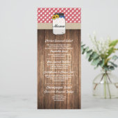 Pot Menu Trouwreceptie Rood Geruit Zonnebloem (Staand voorkant)