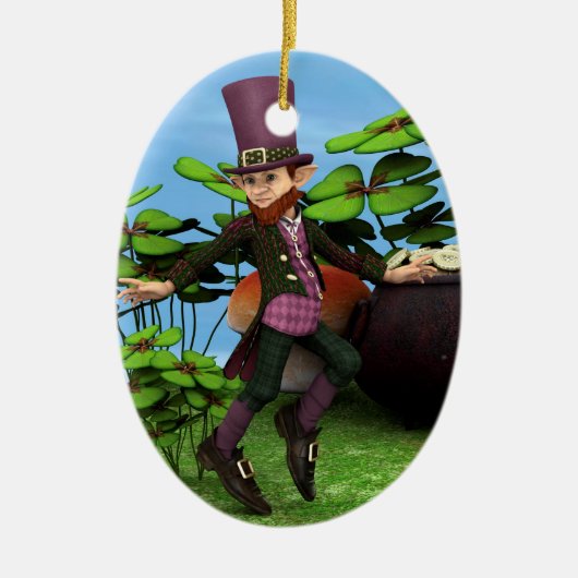 Pot met Goud Keramisch Ornament (Voorkant)