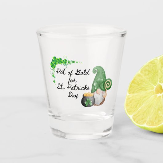 Pot met Goud Schatje op een Shot Glas (Voorkant)