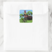 Pot met Goud Vierkante Sticker (Tas)